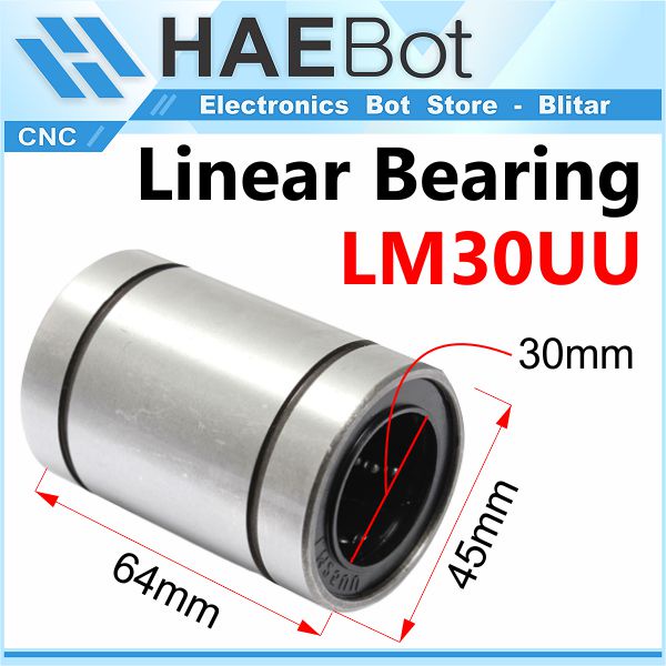 [HAEBOT] LM30UU Linear Motion Bearing Bushing 30mm CNC 3D Printer Mekanik Machine Slider Axis Smooth Rod Besi Klaker