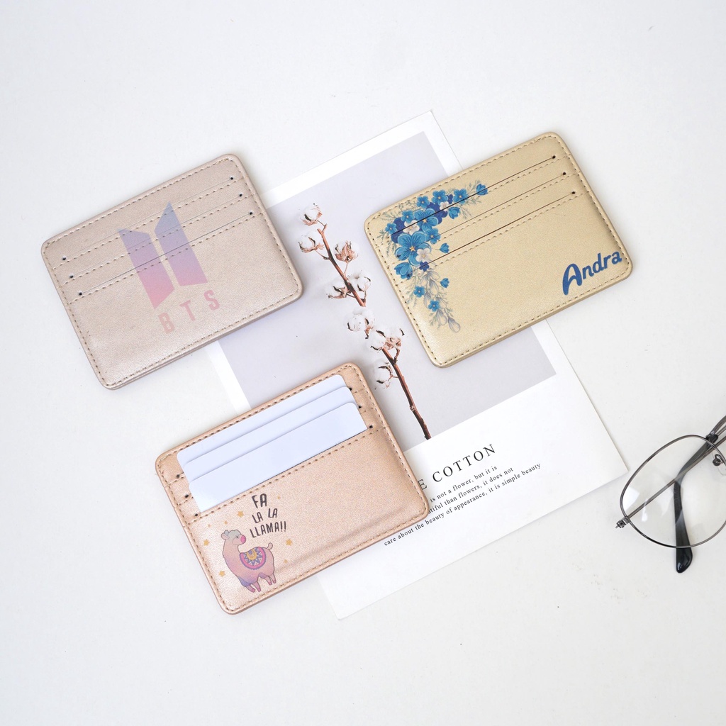 CARD HOLDER DOMPET KARTU HOLOGRAM 6 SLOT + 1 SLOT UANG FANCY/ TUVA