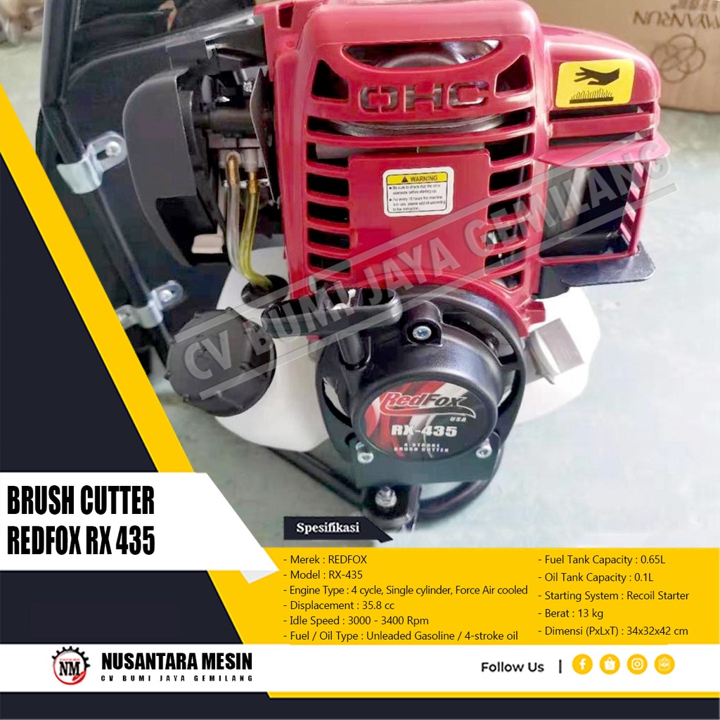 MESIN POTONG RUMPUT GENDONG REDFOX RX 435
