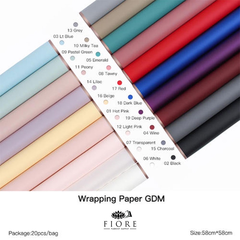 

[10 LEMBAR] Flower Wrapping Paper Frame List Gold