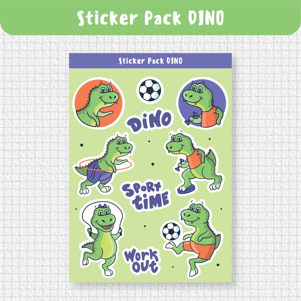 

Sticker Pack Dino - Dinosaurus Lucu Aesthetic - Sticker Waterproof Tumblr Handphone Laptop