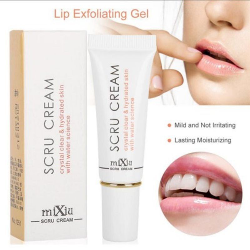 MIXIU SCRU CREAM || GEL SCRUB untuk bibir kering dan pecah-pecah