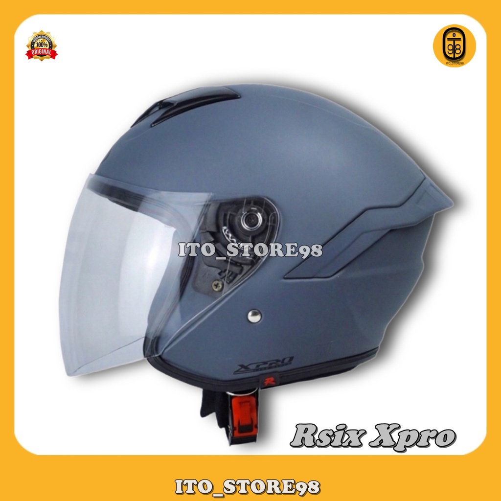Helm Sepeda Motor Half Face Rsix Xpro Original Helem Pria Wanita Dewasa & Perempuan Hijab Standar SN