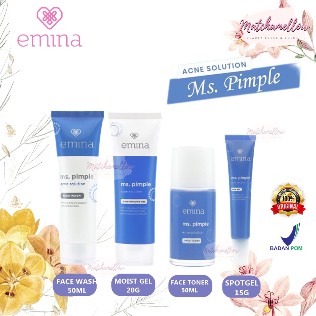 ❄️MATCHA❄️ EMINA MS PIMPLE ACNE SOLUTION SERIES - FACE WASH SPOT GEL TONER MOIST