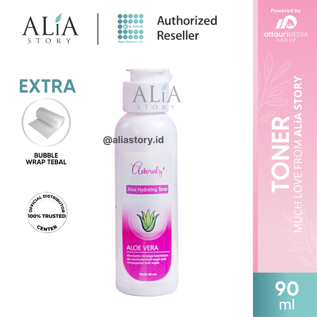 Adoraly Skincare Hydrating Toner with Aloe Vera 90 ml Original Mengangkat Sisa Kotoran by ALiA Story
