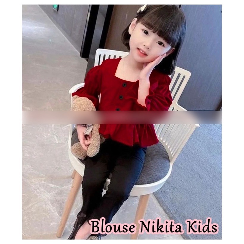 blus anak perempuan nikita bahan katun usia 4-5 tahun model kekinian