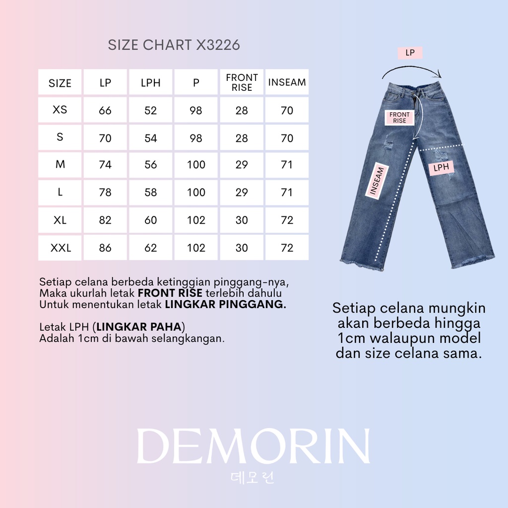 DEMORIN - Celana Jeans Wanita Loose Jeans Unfinished Highwaist Korean Style - X3226 QUINN