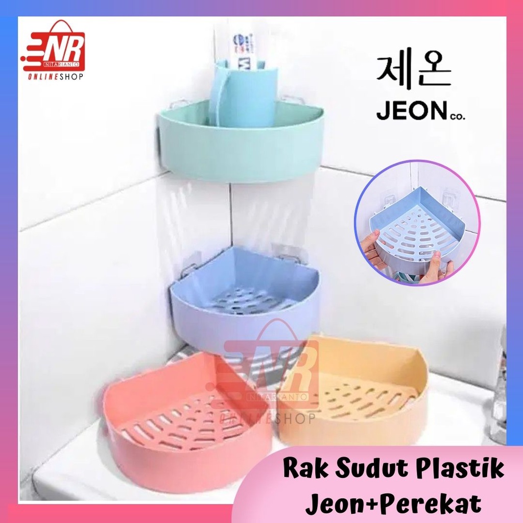 Rak Sudut Plastik / Rak SIku / Rak Segitiga / triangle / Rak Sudut Kamar Mandi / Rak Sudut Dapur / Rak Kosmetik