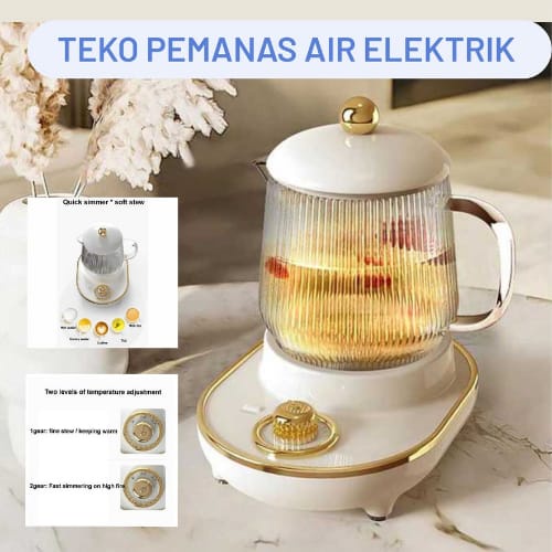 Teko Pemanas Air Elektrik Teko Pemanas Elektrik Kopi Susu Teh Borosilicate Glass 400W 600ml