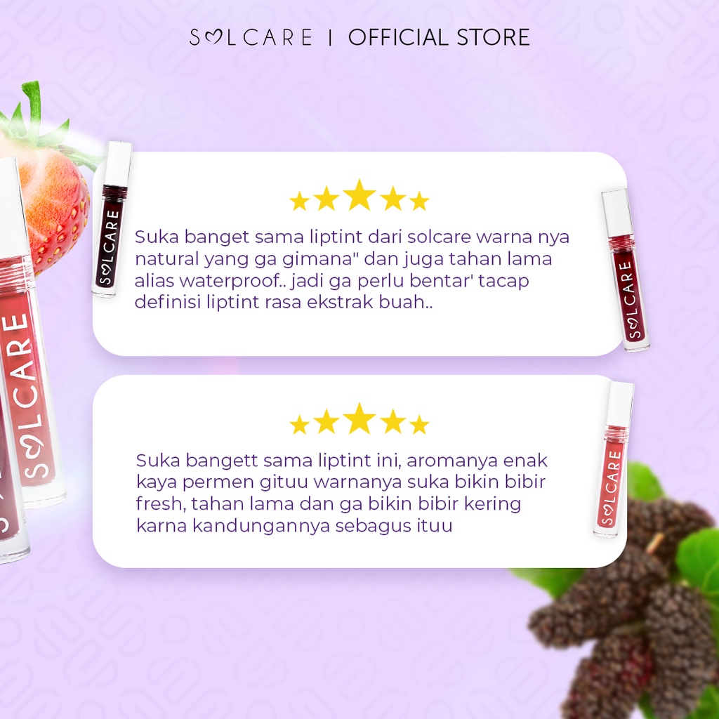 [COD] Solcare Juicy Berry Tint - Liptint Stain Hingga 8 Jam