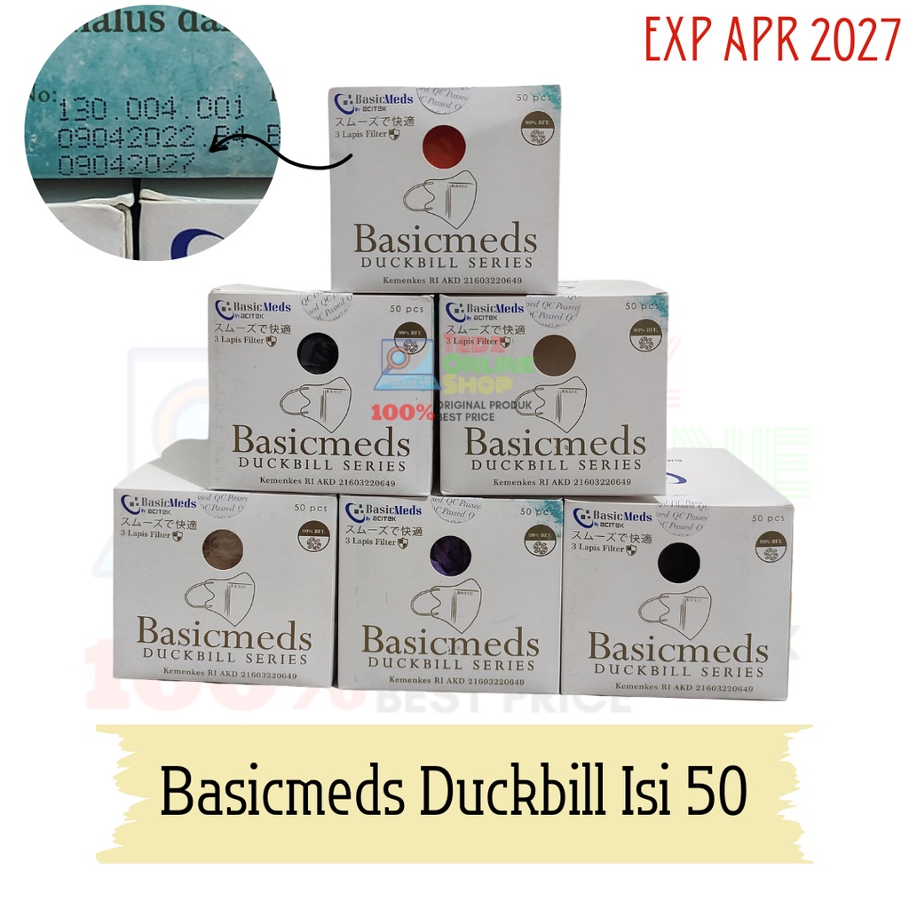 Basicmeds Duckbill 3 PLY Isi 50 pcs/ Bukan Duckbill Sensi
