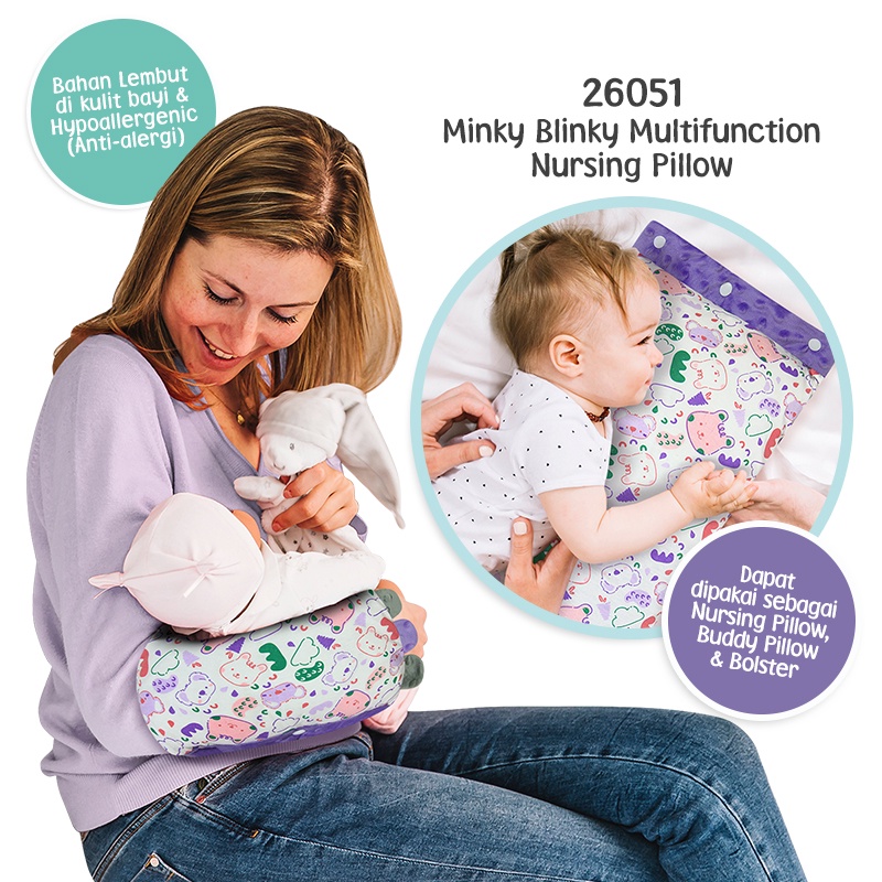 Kiddy Bantal Minky Blinky Multifunction Nursing Baby Pillow / 26051