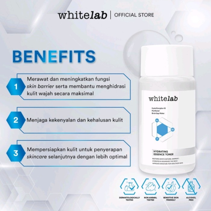 WHITELAB ESSENCE TONER HYDRATING FACE TONER WAJAH WHITELAB 70ML