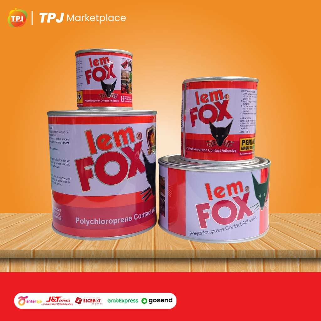 LEM FOX AIBON KUNING KALENG 70 GR LEM KARPET SENDAL KULIT KAYU HPL KARET KERTAS KAIN TEMBOK