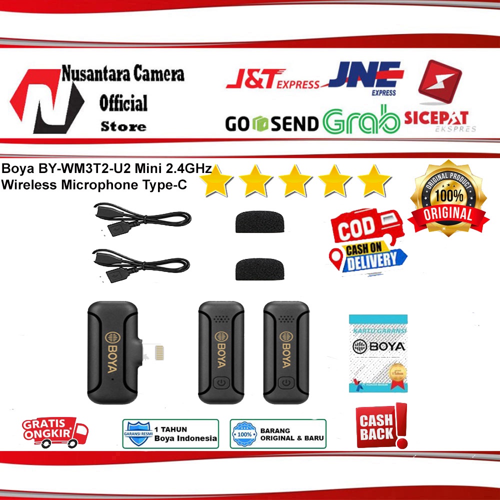 Boya BY-WM3T2-U2 Mini 2.4GHz Wireless Microphone Type-C mic