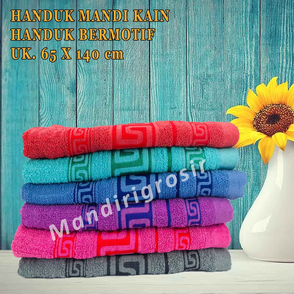 Handuk Bermotif* Handuk Mandi Kain* Handuk Dewasa* Uk. 65X140cm