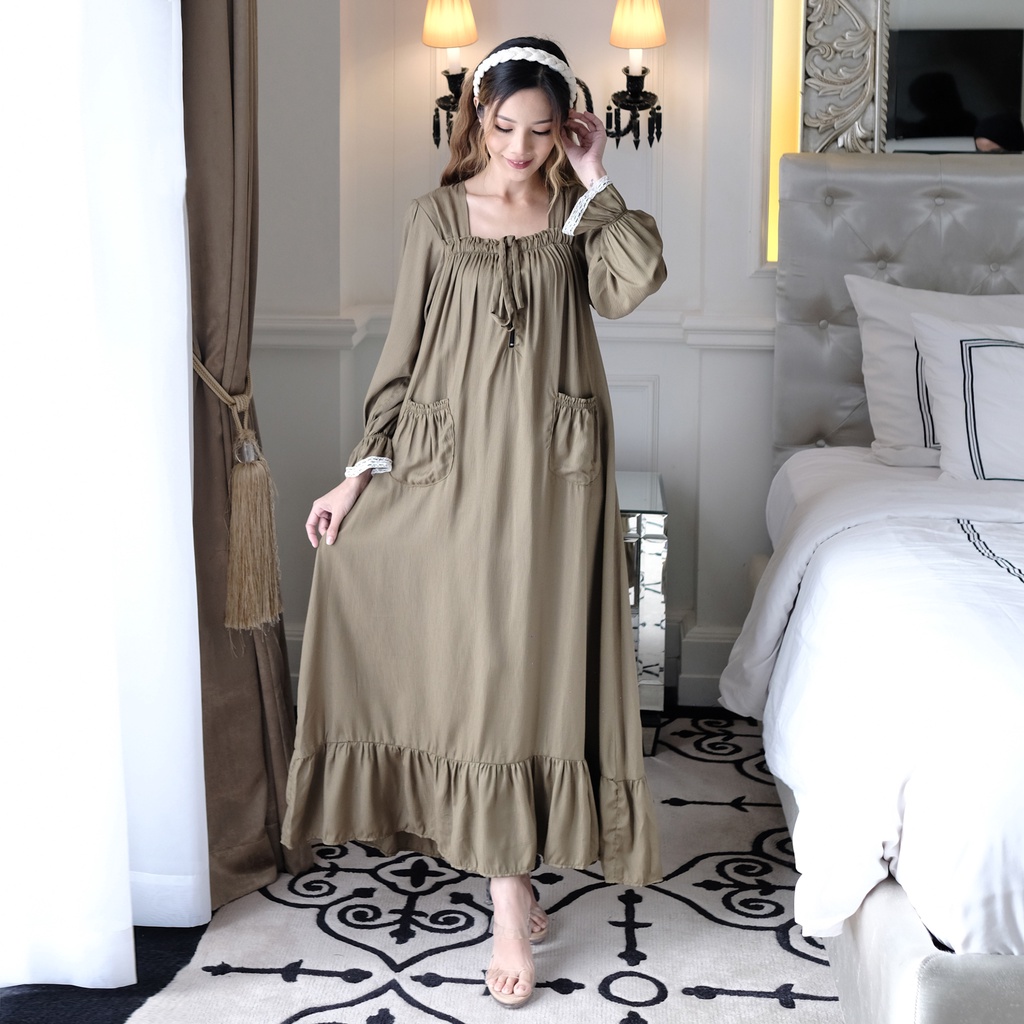 Ladybydiana MARGARETHA HOMEYDRESS Long Dress Wanita Bahan Rayon Premium Busui Friendly