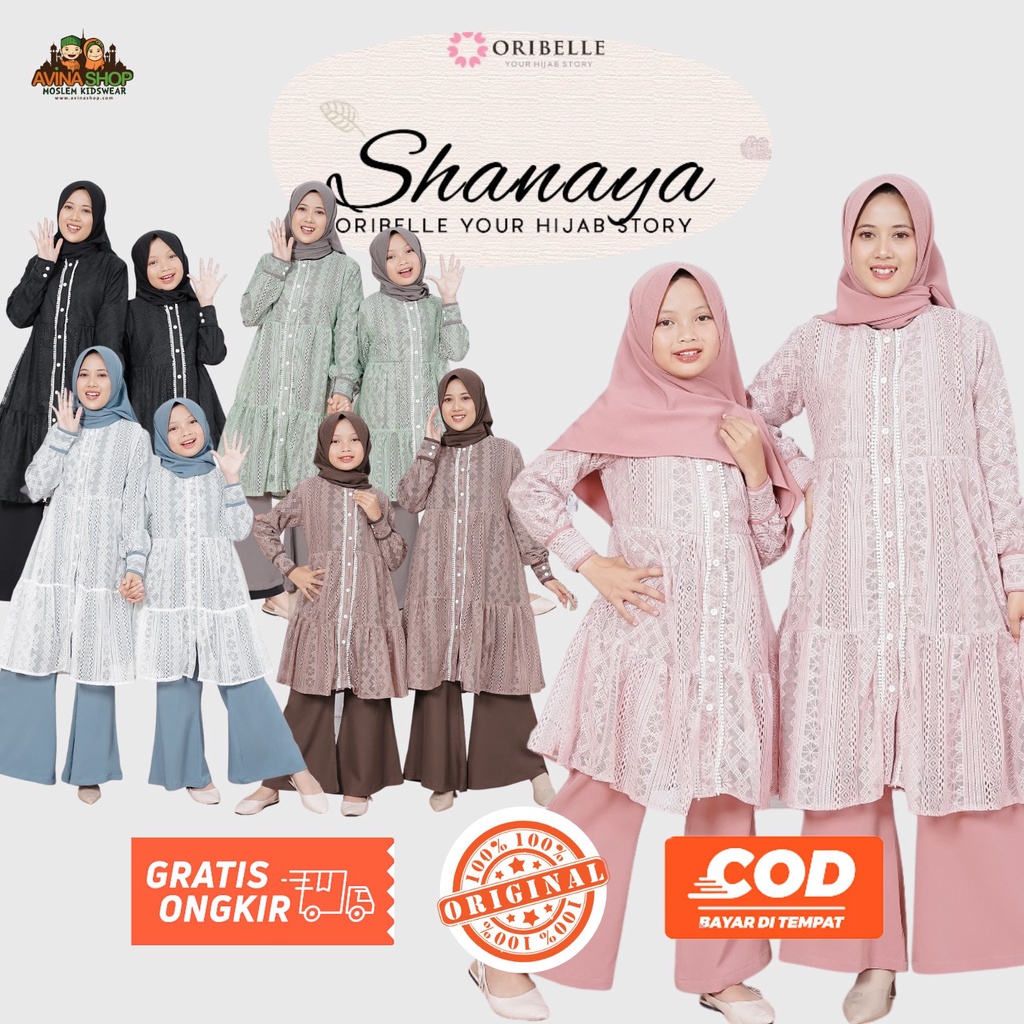 Tunik Premium dengan Ethnic Brocade Cotton + Kulot / Set Tunik dan jilbab anak remaja dewasa / Set T