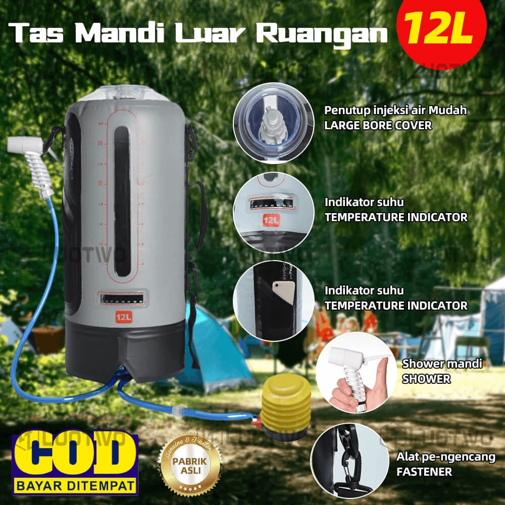 Tas mandi Piknik Tas penyimpanan air Tas Mandi Luar Ruangan Di luar ruangan Berkemah Kantong Air Lip