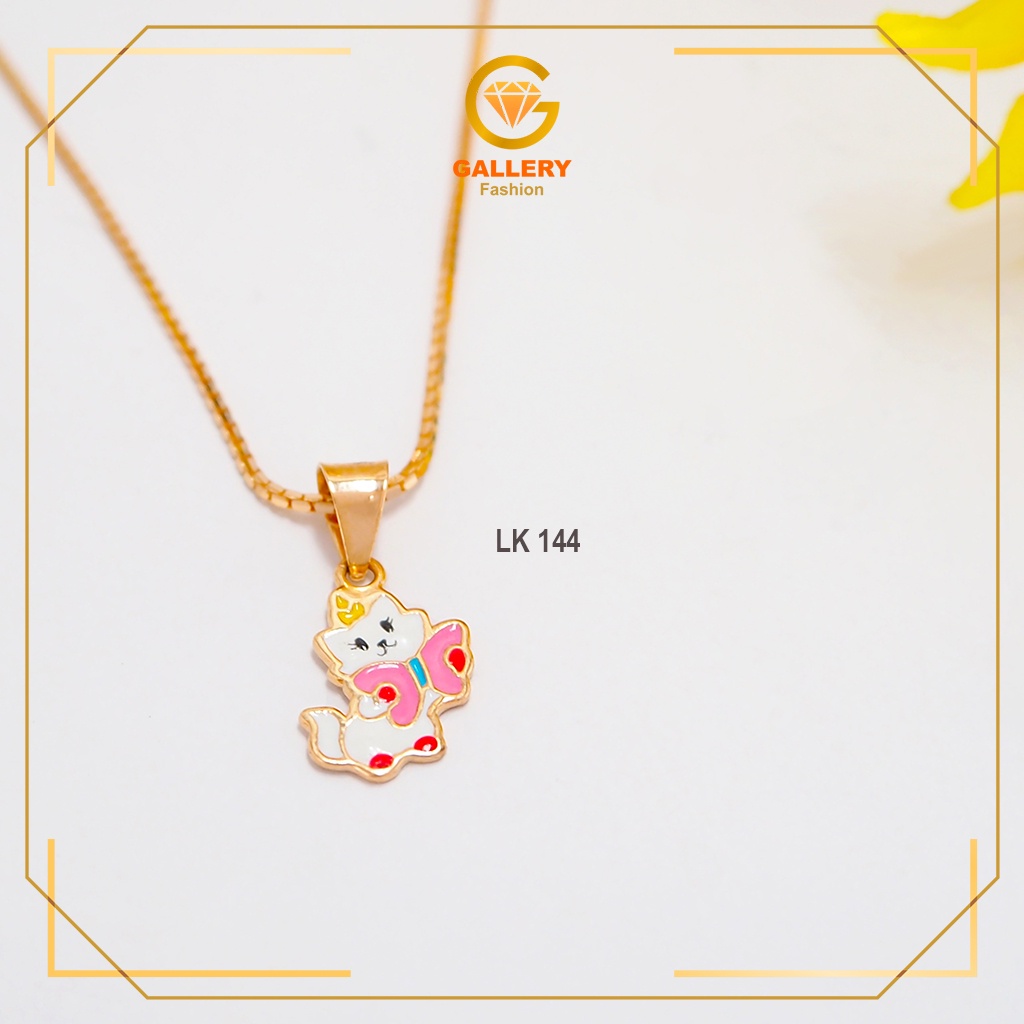 LIONTIN ANAK EMAS ASLI 8K ATAU (8 KARAT) MODEL KUCING PUTIH KODE LK 144