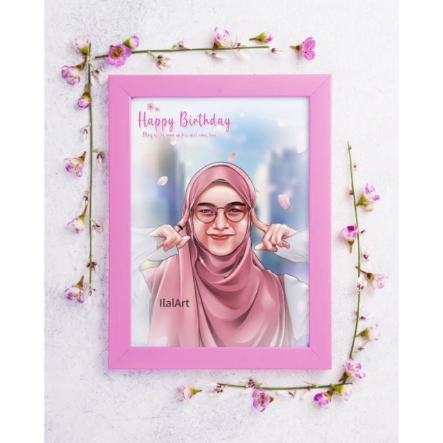 Jasa edit Vector art/ vexel art. kado ulang tahun, wisuda, wedding, dll.  ukuran A4, 10R, + FRAME