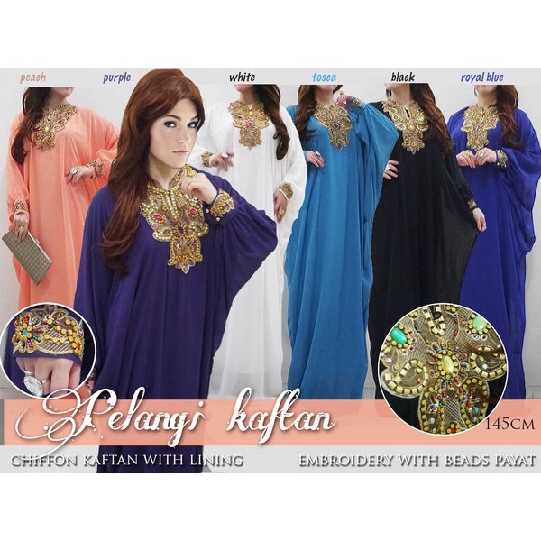 Kaftan Pelangi Motek Payet kaftan lebaran