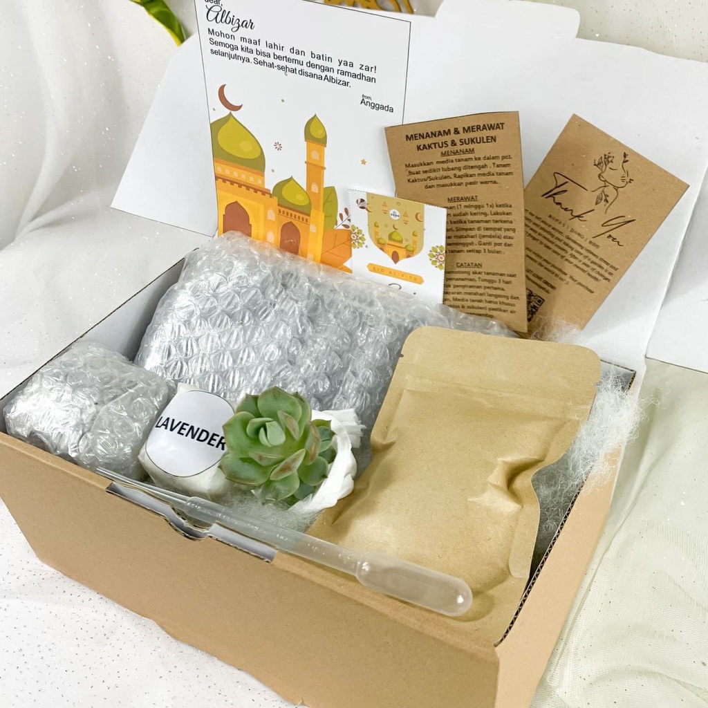 Candle &amp; Succulent sukulen Hampers Hampers Premium Plant &amp; Candle