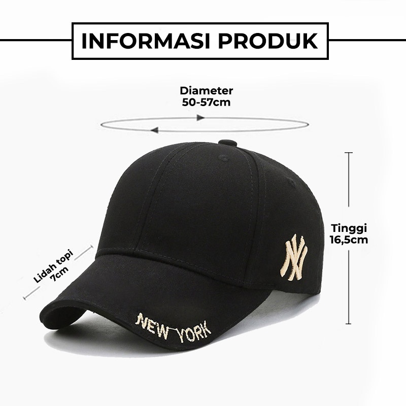 Topi Pria Wanita Baseball Distro Dewasa NY New York Bordir Snapback Sporty Kualitas Import BSAD