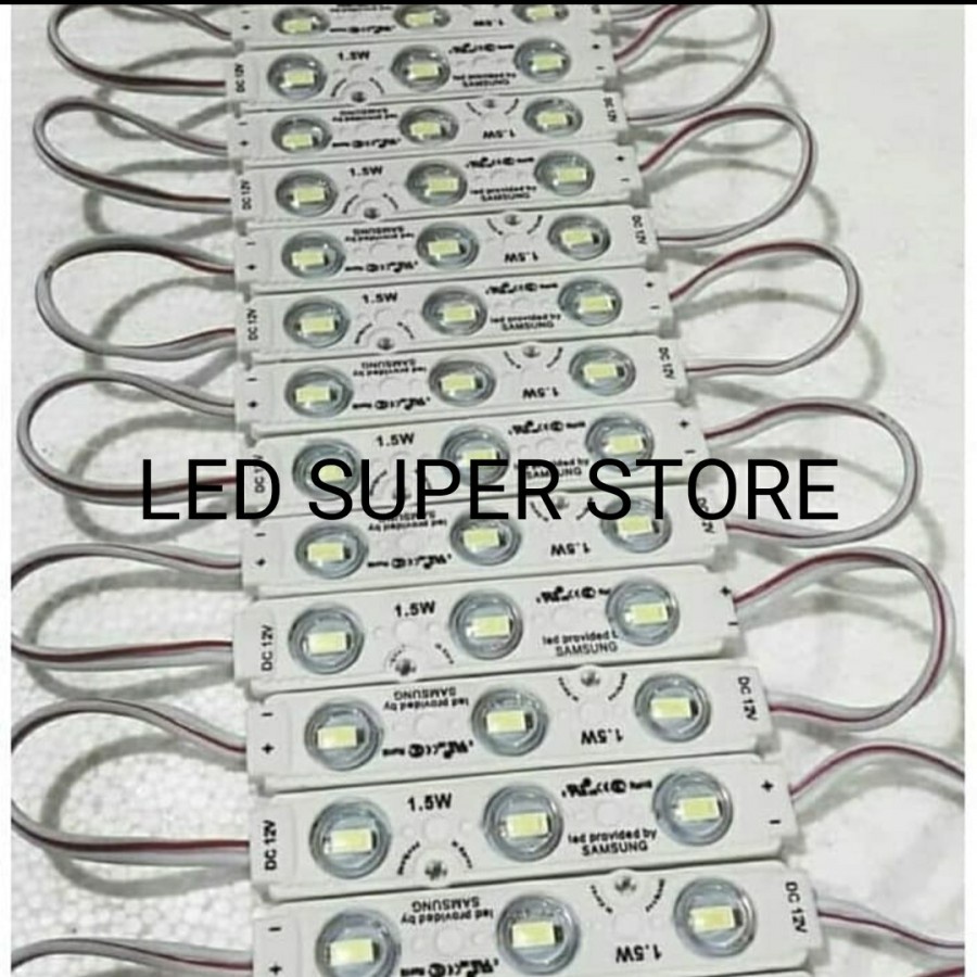 [100pc] Module Samsung Waterproof tipe 6516 3 mata LED 12 Volt Putih 1.5W | Modul 3LED