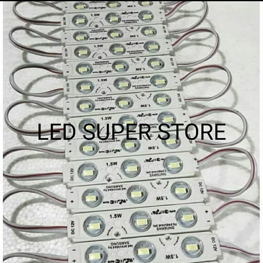 [100pc] Module Samsung Waterproof tipe 6516 3 mata LED 12 Volt Putih 1.5W | Modul 3LED