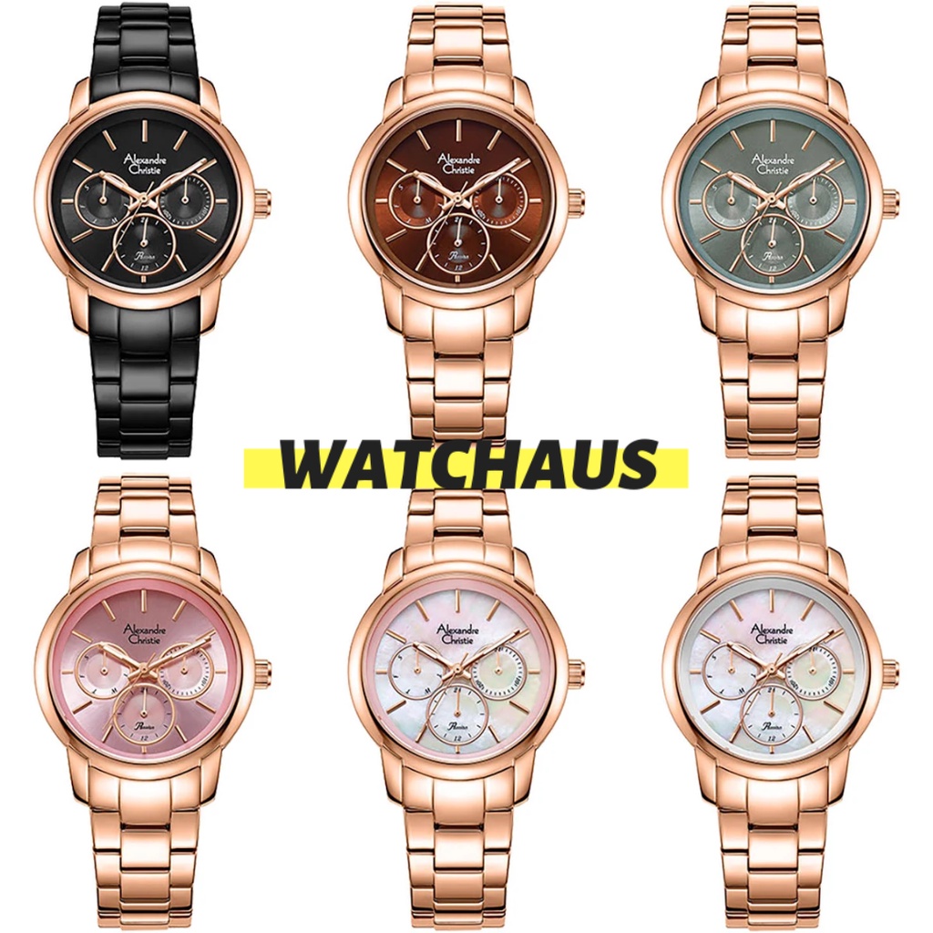 JAM TANGAN WANITA ALEXANDRE CHRISTIE AC2A34 AC 2A34 BFB ANALOG STAINLESS STRAP