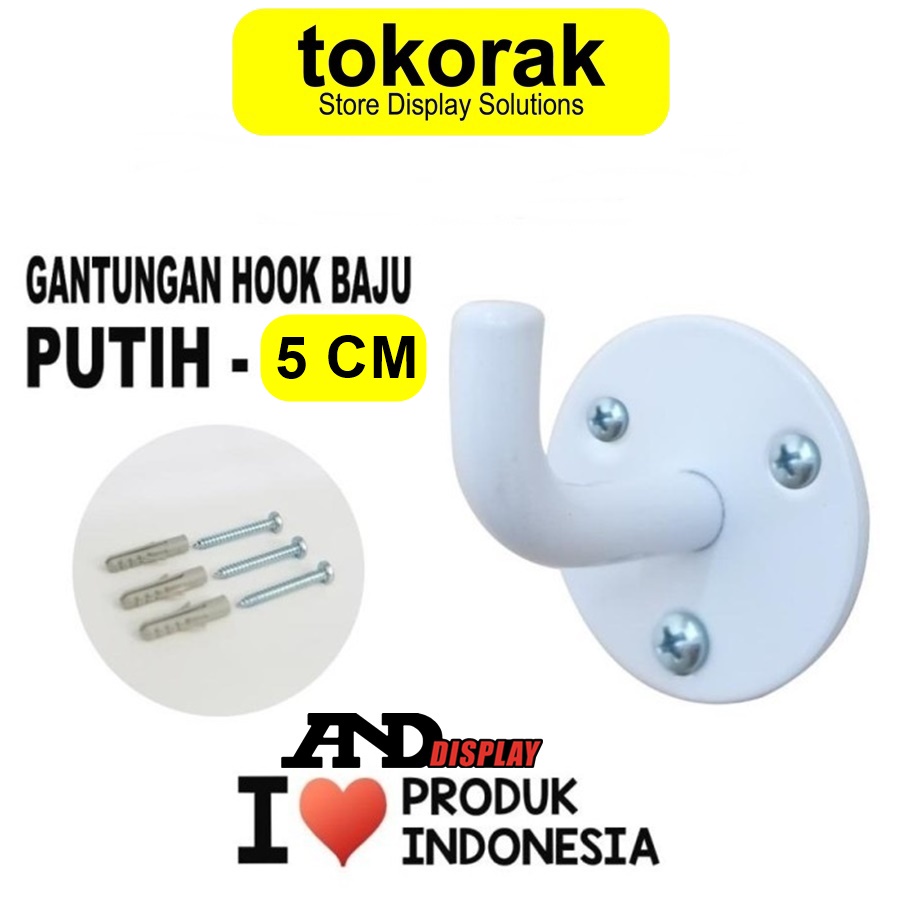 GANTUNGAN HOOK BAJU 5 CM PTH - GANTUNGAN HANDUK - GANTUNGAN DEKORASI