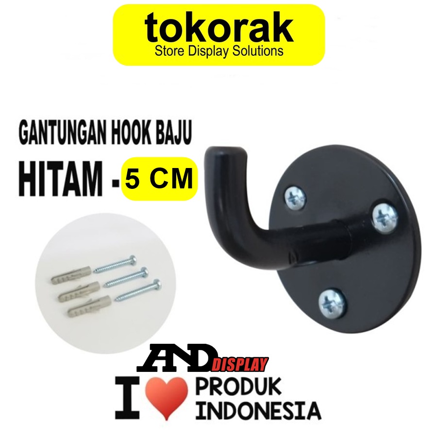 GANTUNGAN HOOK BAJU 5 CM HTM - GANTUNGAN HANDUK - GANTUNGAN DEKORASI