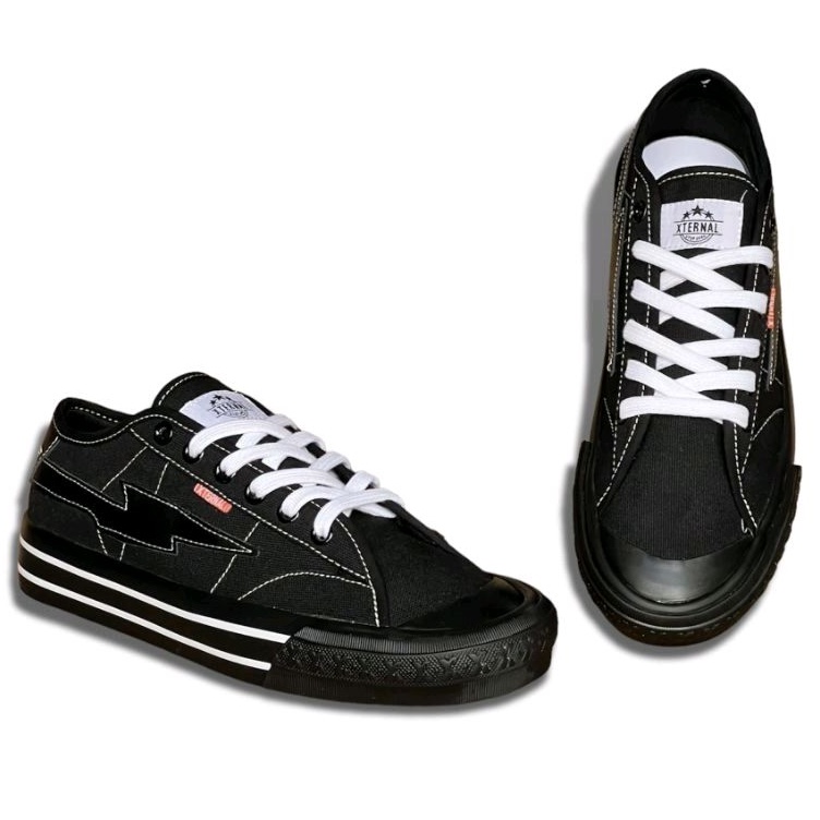 Sepatu XternalStepSure - Sepatu Sneakers Mitterns Storm Low Black Oreo