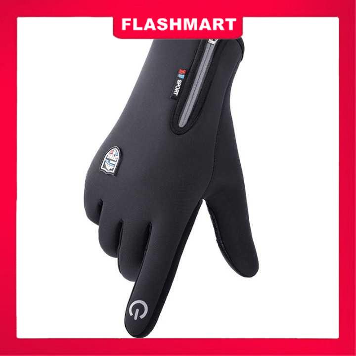 Murah Lebay Flashmart SPORT Sarung Tangan Racing Glove SBR Pad Waterproof Touchscreen Size L - OZ910