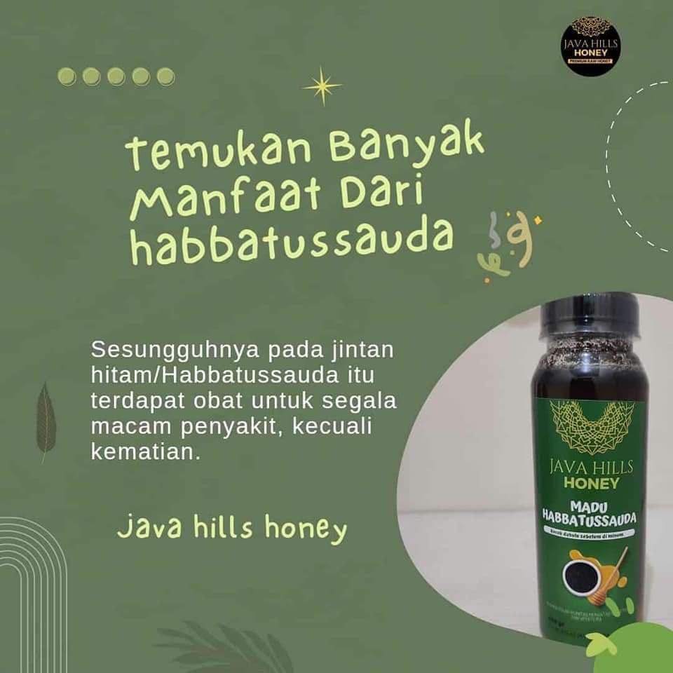 

Madu Habbatussauda / Madu Murni Habbatussauda Herbal / Madu Herbal Habbatussauda Java Hills Honey 330 Gr