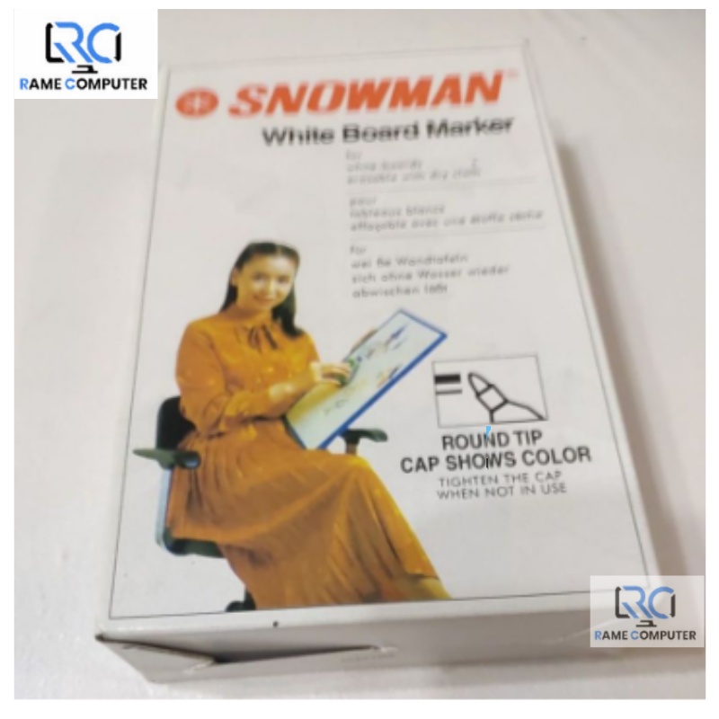 1 BOX 12 PCS SNOWMAN WHITE BOARD MARKER / SPIDOL PAPAN TULIS  BISA DIHAPUS