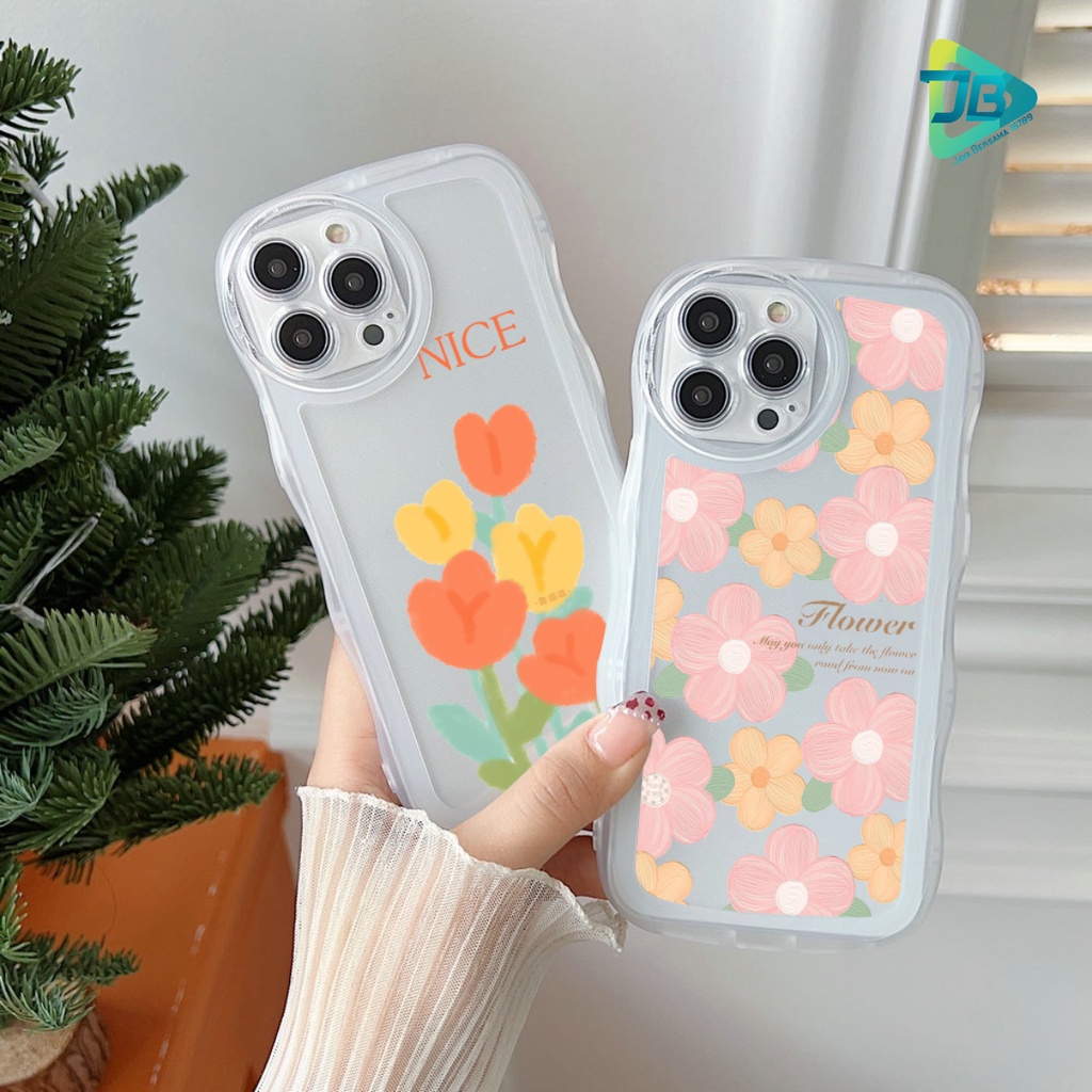 CUSTOM SOFTCASE WAVE GELOMBANG CLEAR CUSTOM FLORAL FOR REALME C1 C2 5 5I C3 9 9I 10 C11 C12 C25 C15 C20 C21 C21Y C25Y C30 C31 C33 C35 NARZO 50I 50A PRIME JB8345