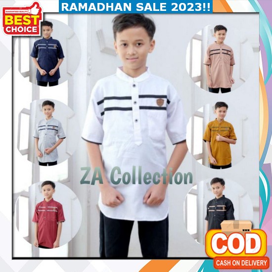 Koko Anak Laki Laki Terbaru 2023 Import Murah Gamis Polos Motif Seteln Kokoset Fashion Model Stelank