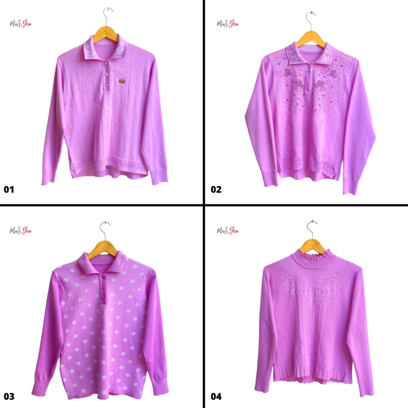 SWEATER RAJUT LILAC PREMIUM/IMPORT KOREA LENGAN PANJANG