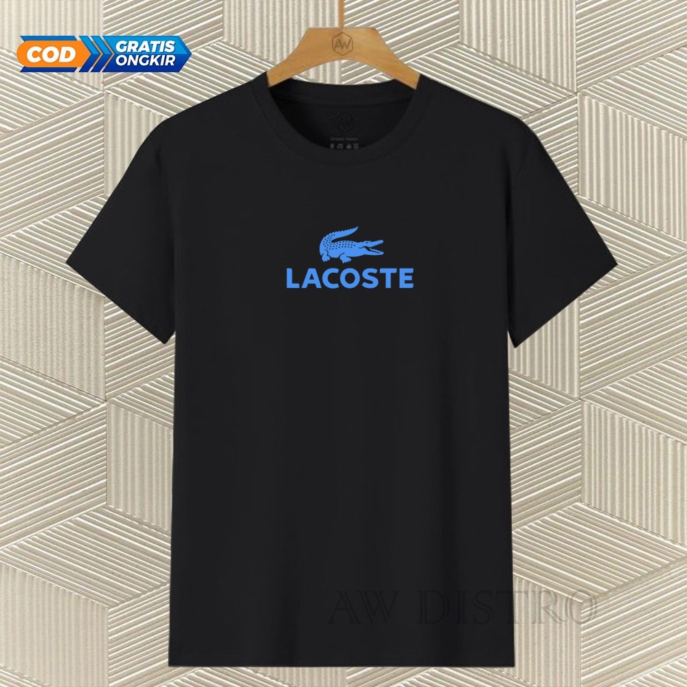 COD Baju Kaos Distro Lct Text Sky Blue Premium Quality Lengan Pendek