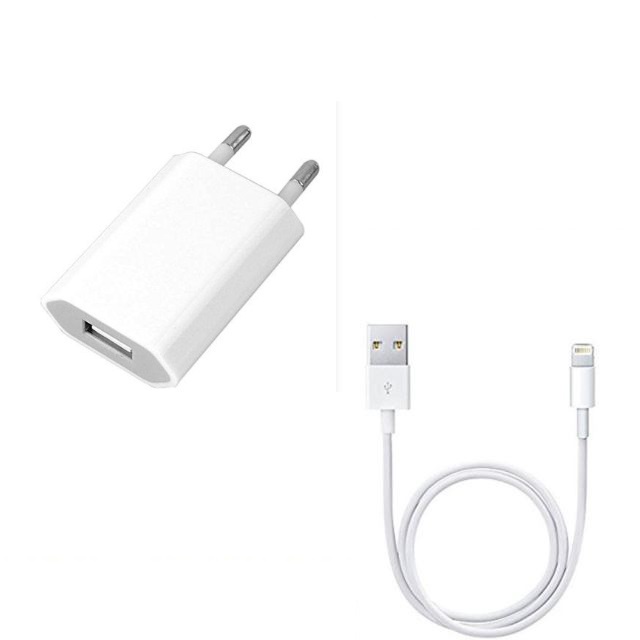 Tc Charger 5w 1Ph0n3 Lightning To USB Cable  Power Adapter