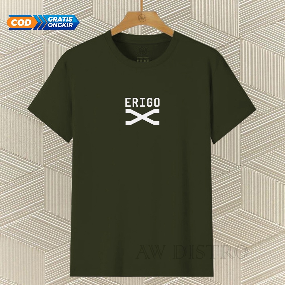 COD Baju Kaos Distro Eri X Text Putih Premium Quality Lengan Pendek