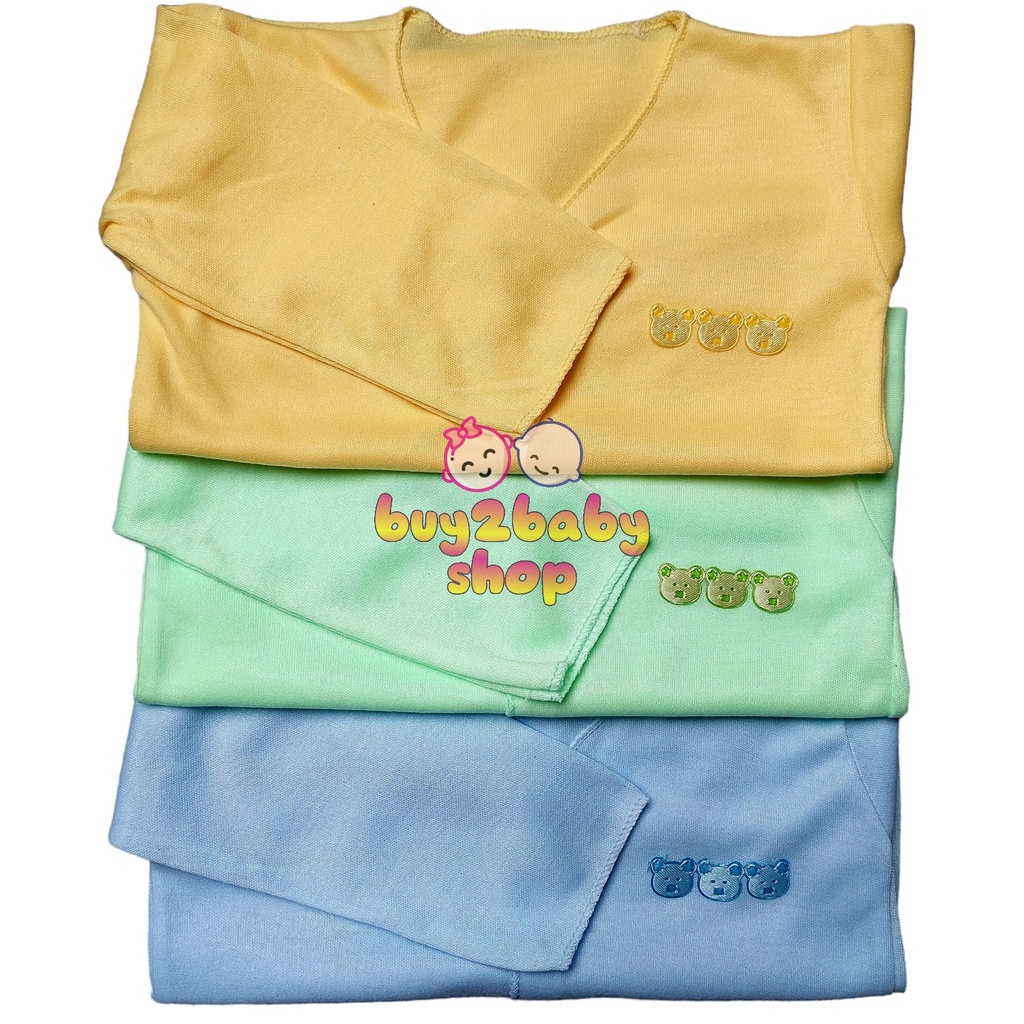 6 PCS Baju bayi piyama lengan panjang kancing depan Dolphin Tisuka usia 0-3 Bulan isi 1-6 PCS