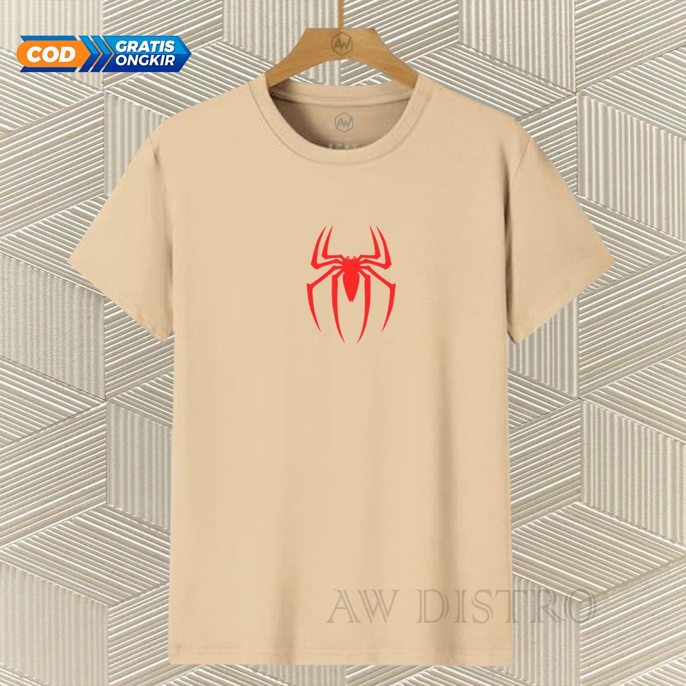 COD Baju Kaos Distro Sp3derman Text Merah Premium Quality Lengan Pendek