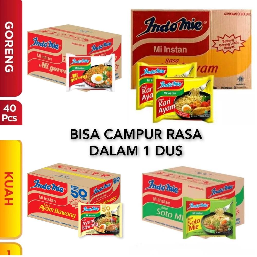 

Di⚡kon !! SB Collection Indomie Goreng , Indomie Soto , Indomie Ayam Bawang, Kari 1 karton / 1 Dus isi 40 Pcs / Bisa Campur