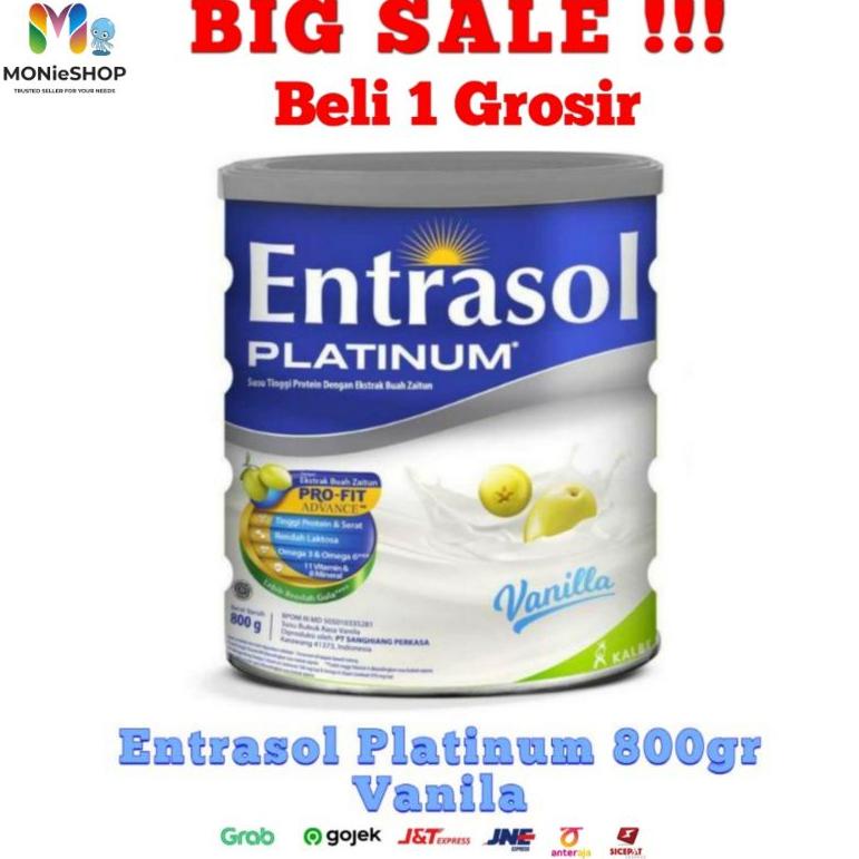 

Dijamin Ori>/ Entrasol Platinum 800 gram 400 gram Senior Rasa Vanila Kemasan Baru