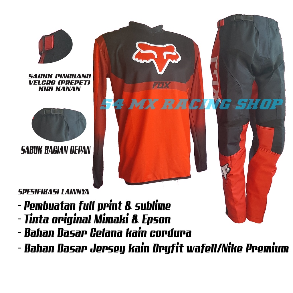 Jersey Set Trail Jersey Set Cross Jerset Trail Cross Adventure Full Printing Fox Voke Red
