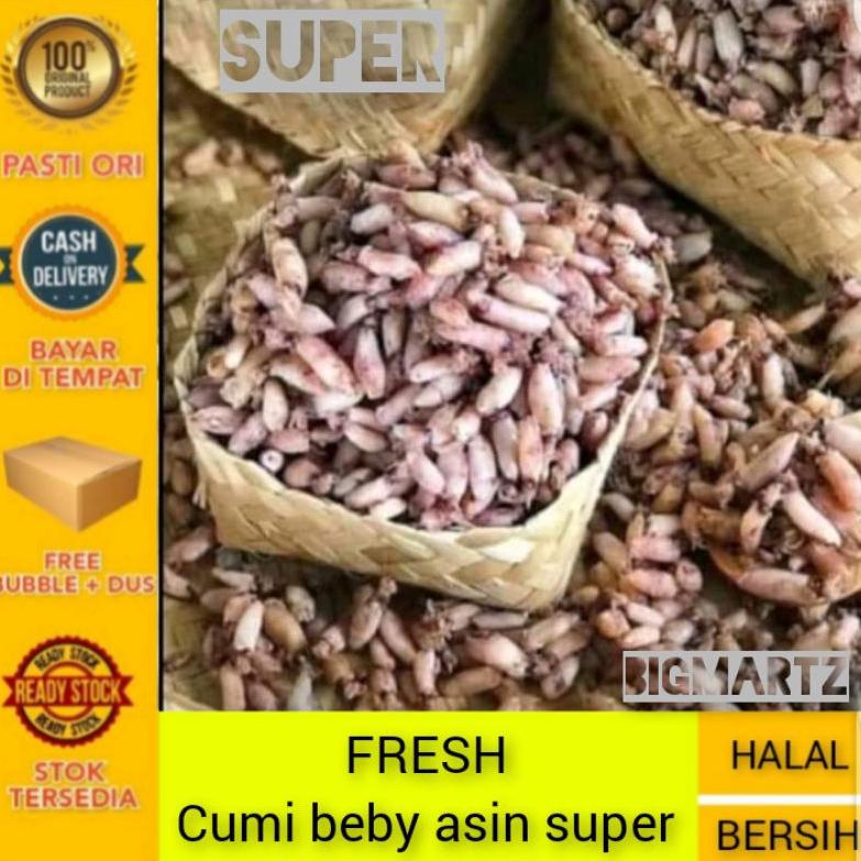 

✔️ ikan asin Beby cumi fresh / Cumi fresh / reques ukuran 0,5cm-2cm 2cm-3cm 3cm-5cm