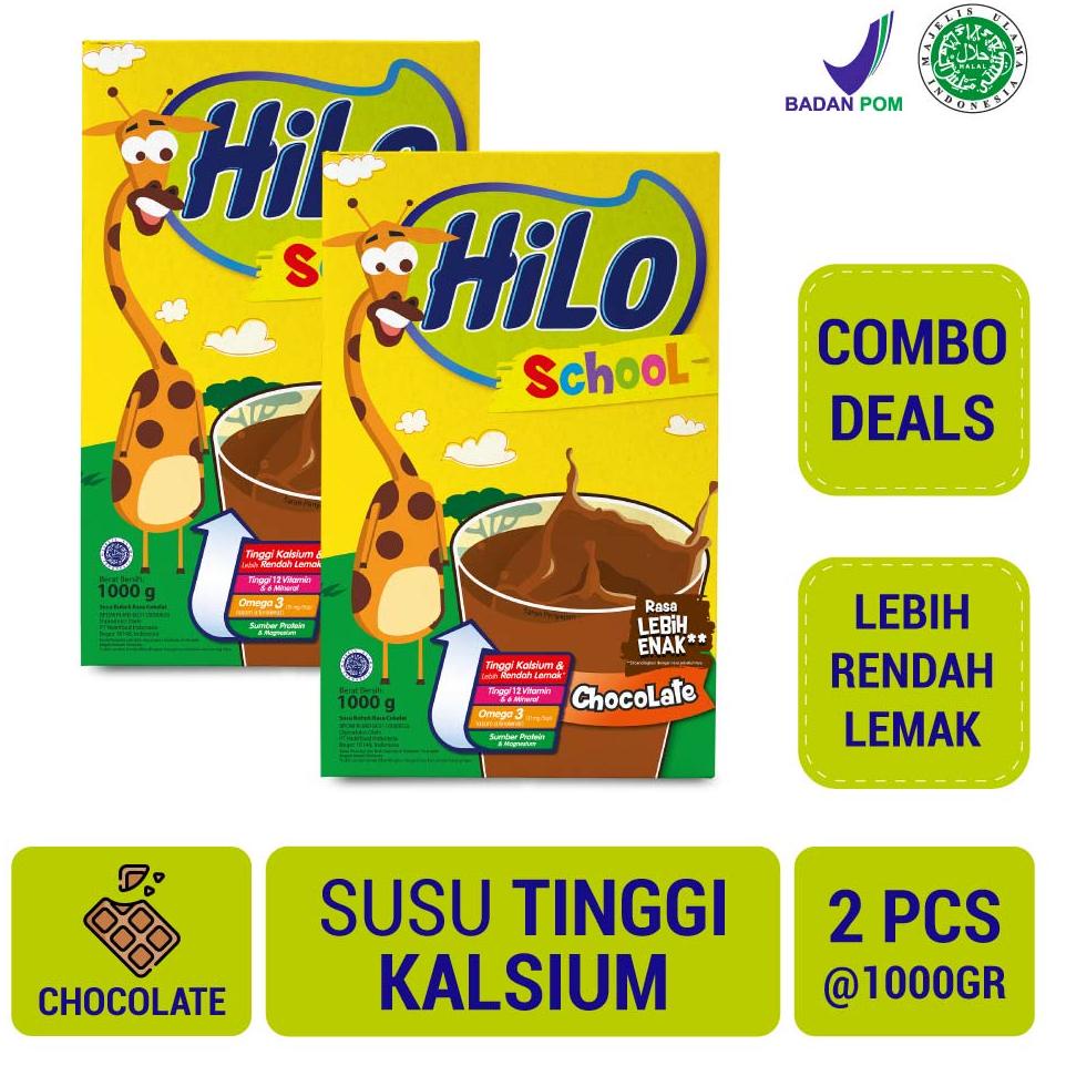 

Realpct Twin Pack - HiLo School Chocolate 1000 gram - Susu Tinggi Kalsium